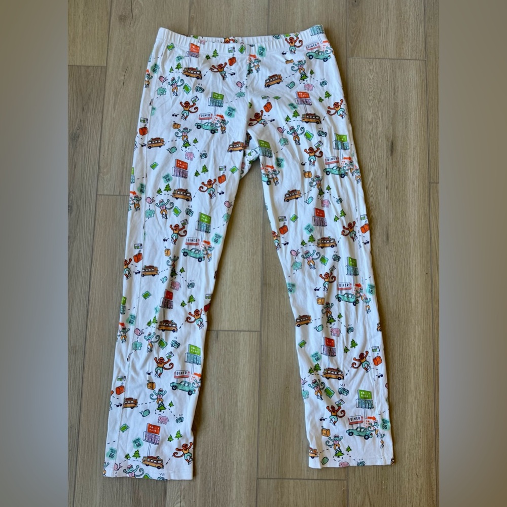 Roller Rabbit On The Road Pajama Set M Long Sleeve Pants EUC Preppy Lounge comfy - Picture 10 of 11